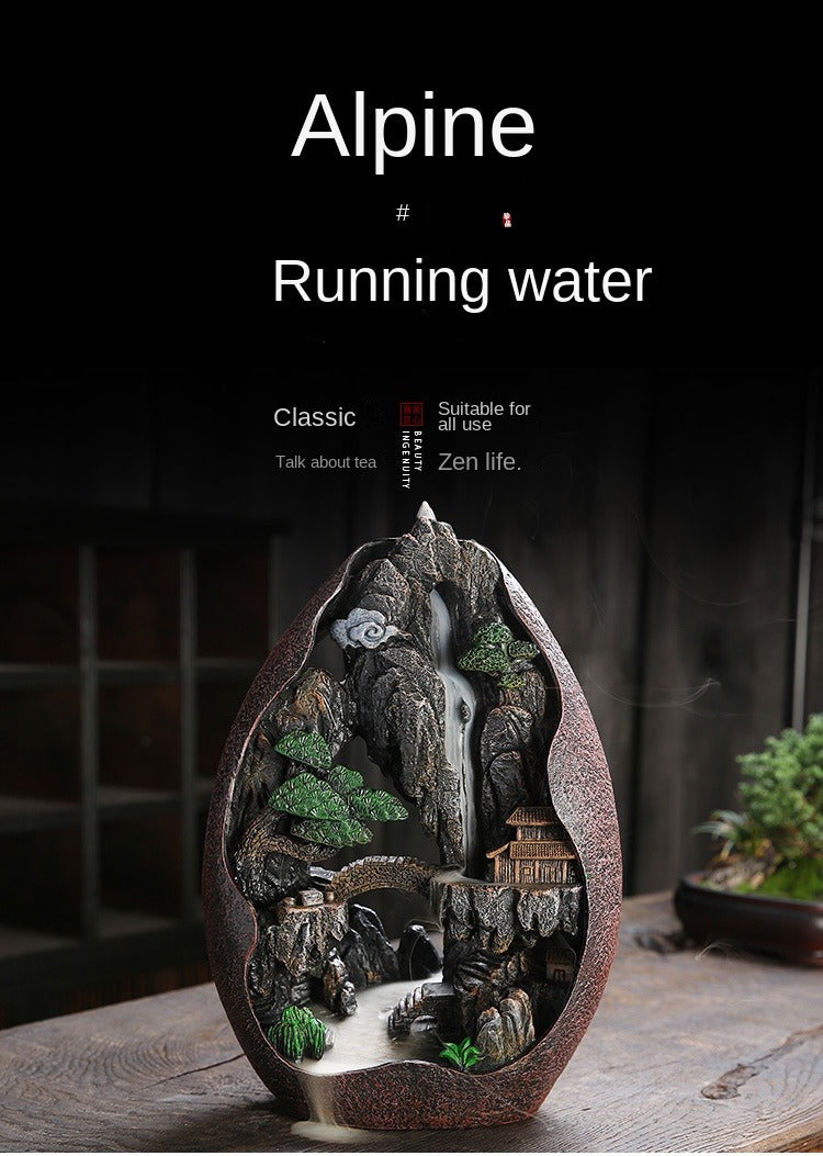 High mountains and flowing water