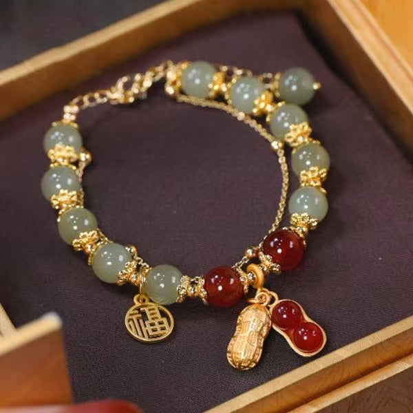 Purple Gold Cinnabar Bracelet
