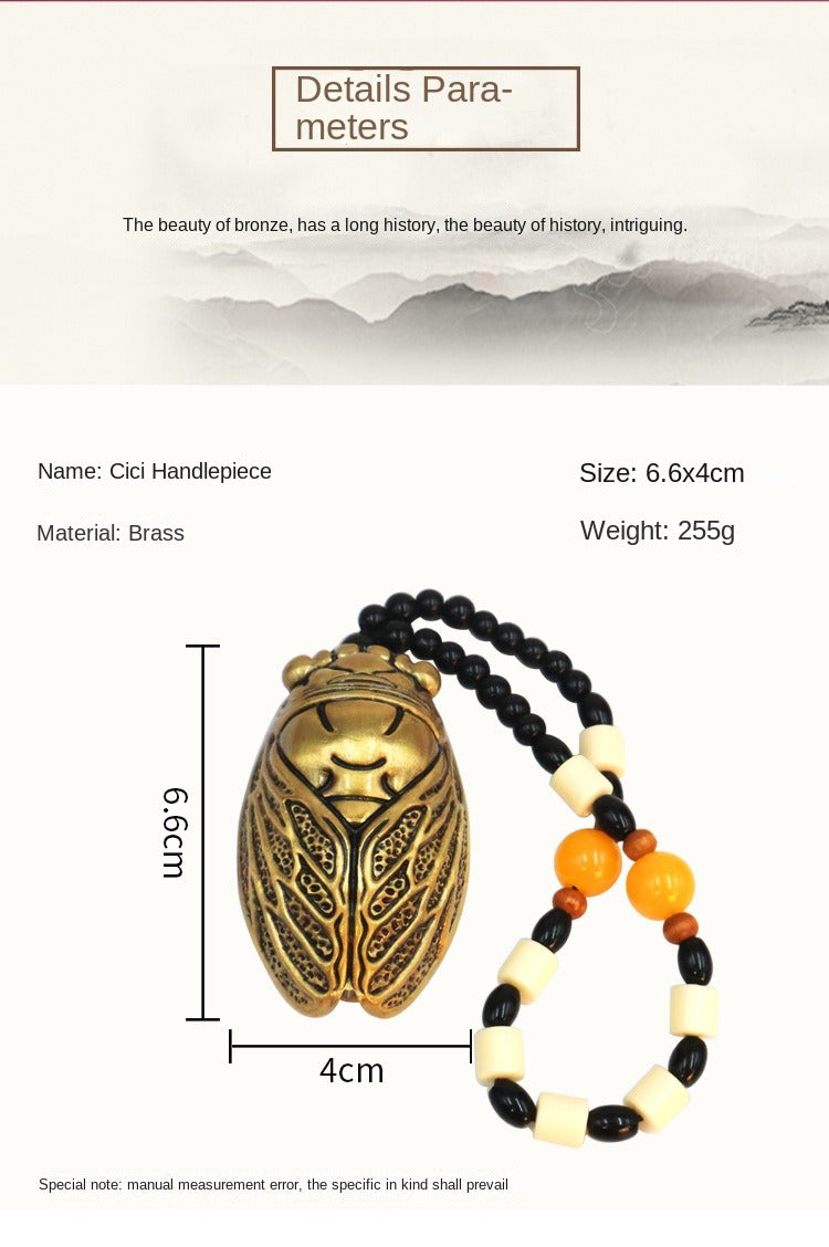 Golden cicada necklace