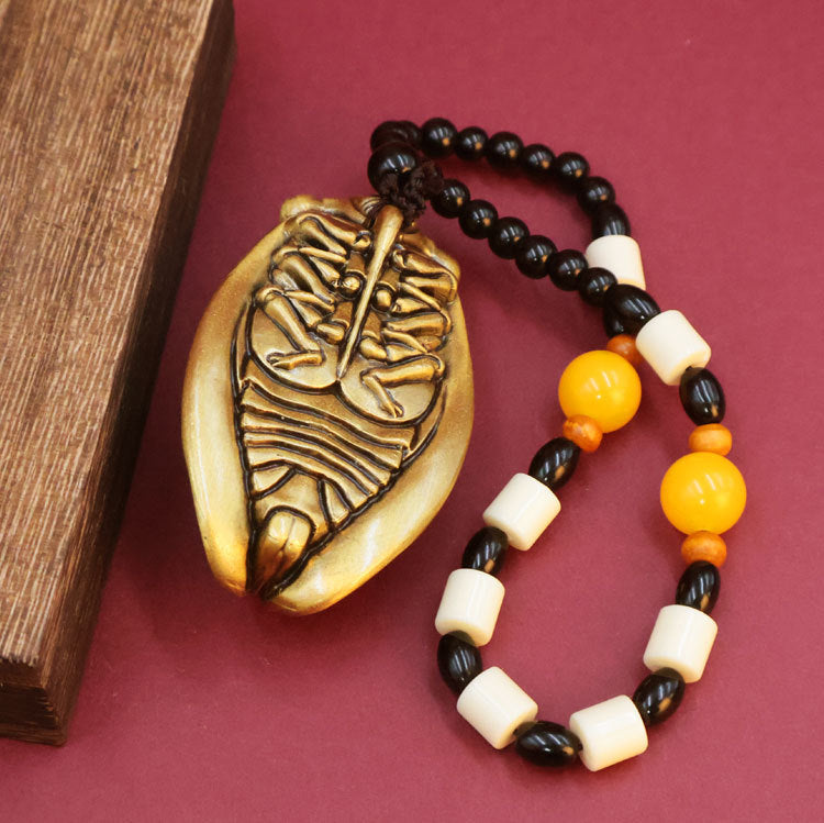 Golden cicada necklace