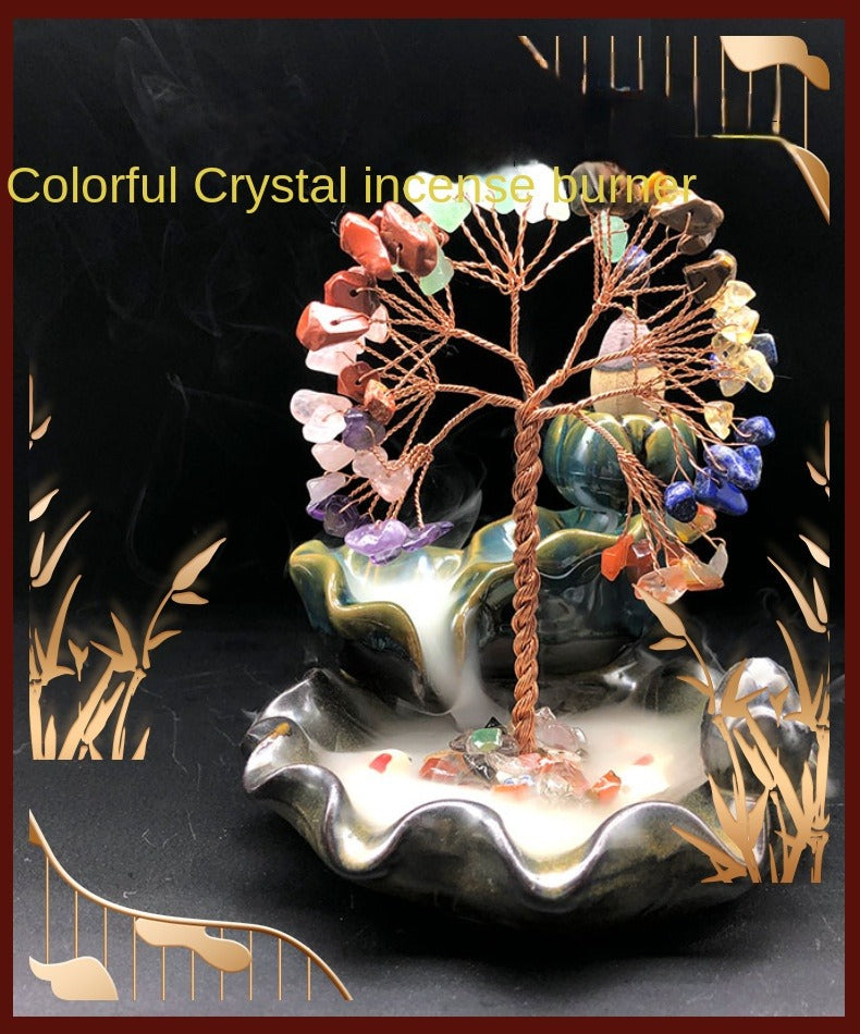 Colorful crystal incense burner